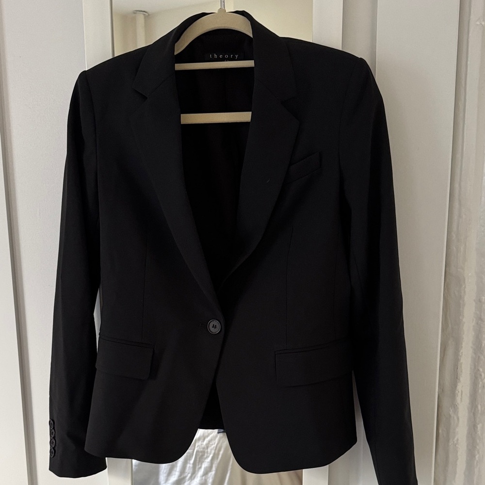 Theory Women's Black Wool Jacket Blazer